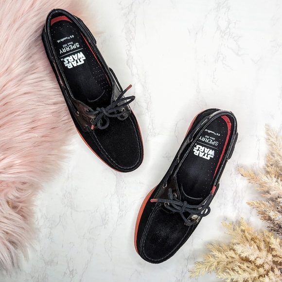 Sperry Star Wars Darth Vader Black and Red Sith Lord Suede Boat Shoes Sz 6.5 - Picture 15 of 15